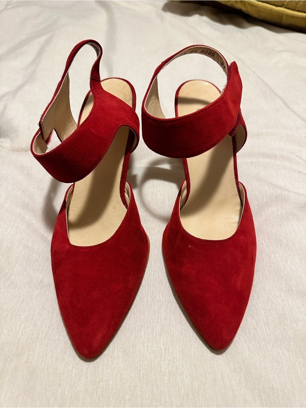 Paul Green Red Suede Pointed Slingback Heels